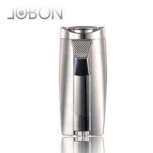 JOBON Windproof Double Jet Flame Cigarette Torch Lighter Fashion Refillable Butane Gas Unfilled Torch Lighter For Smoking Accessory