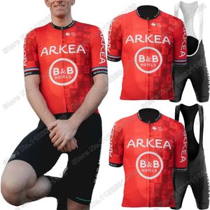 ARKEA Samsic B ELS Cycling Jersey Excalibur Set France Champion Clothing Men Road Bike Suit Bicycle Pants 240506