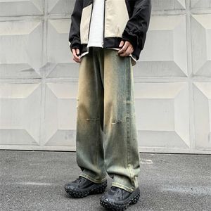 Jeans maschere streetwear tascabile maschi pantaloni cargo sciolto più dimensioni gamba neutra larga harajuku pantaloni di jeans casual c51