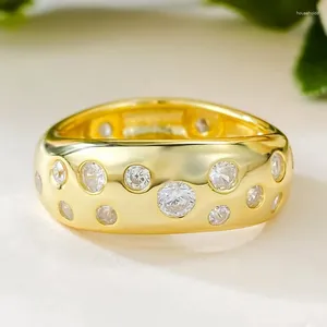 Кластерные кольца Европейская и американская серебряная серебряная наставка S925 Sky Style Ring Ring Romantic Collection Collection