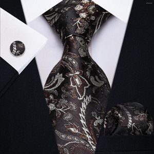 Дизайн галстуков бабочки 8 см шириной мужской роскошный галстук коричневый кусочек Пейсли галстук для мужчин причинного износа.