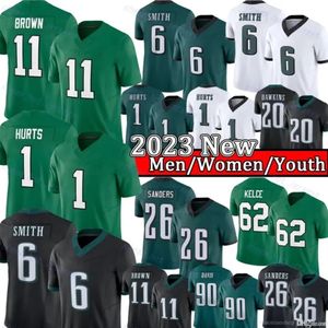 26 Saquon Barkley Jason Kelce Jalen Horts Jerseys de futebol AJ Brown Kelly Green Devonta Smith Brian Dawkins Haason Reddick Reggie White Darius Slay Goedert Mailata