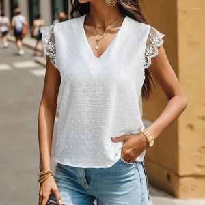 Camicette da donna High Street V-Neck Elegant Women Patchwork Shirt Sleeveless Tops Casual Spring Summer Fashi