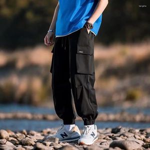 Pantaloni maschili di moda casual merci sciolte sciolte streetwear capris per pantaloni da tasca da tasca per uomo techwear