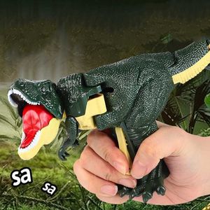 Andra leksaker barns nya dinosaurie Zazaza Toy Creative Battery No Telescope Spring Swinging Dinosaur Fidget Toy Childrens Christmas Giftl240502