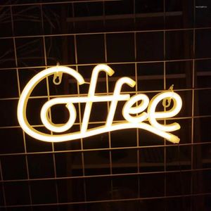 Table Lamps High-quality Neon Light Coffee Letter Sign Lamp Battery-powered Led With Flicker-free Low-power For Eye-catching