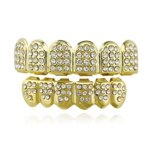 Rapper Hip Hop Zircon Crystal Grappone Denti del tappo dentale inferiore Brates odontoiatrici Metal Punk Personalità Gioielli per denti 240418