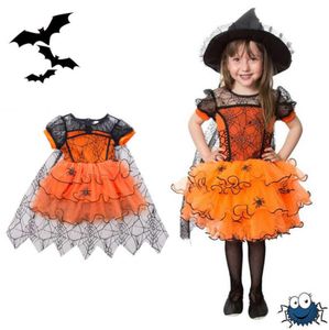 Vestuário boiiwant de outono garotas garotas fantasia de bruxa criança menina halloween spider manto vestido de fantasia Party tutu princesa vestido 15t h05593241