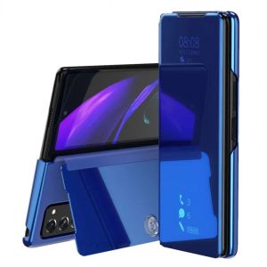 CASAS CASA FLIP SMART PARA SAMSUNG Galaxy Z Fold 4 1 2 3 5g W20 W21 W22 Mirror Plating Couro Kickstand Tone à prova de choque FUNDA