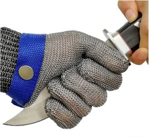 手袋抑制性手袋グレード5アンチカットグローブ摩耗性虐殺ガーデニングハンドプロテクション保険スチールワイヤーグローブ1PCS