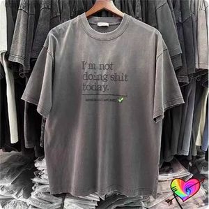 Erkek Tişörtleri 2024 Büyük boy T-shirt yapmıyorum erkek kadınlar gri t yüksek kaliteli üstler vintage kısa sevev h240507