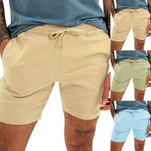 Men's Shorts Fashion Men Cotton Linen Summer Male Beach Casual Solid Color Basic Pocket Street Designer Streetwear