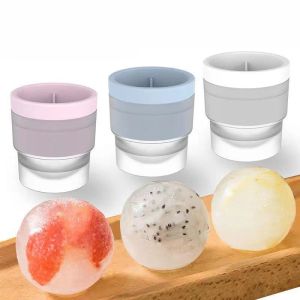 Verktyg Silikon Ice Cube Maker Stor bollform Mögel matklass Rund Tray Bar Cool Gadgets Ice Block Make Mold Kitchen Accessories