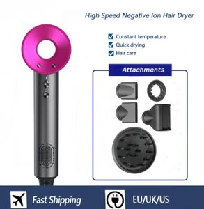 Hårtork 5 i 1 Rotary Connected Nozzle Ultra-High Speed ​​Heart Dryer Negative Ion Professional Hair Salon Travel Home Hot and Cold Constant Temperatur hårtork