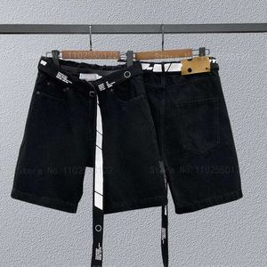 Men's Shorts Spring/Summer Mens denim shorts high-quality cotton printed jeans fashionable and trendy mens and womens denim shorts 2024L2405