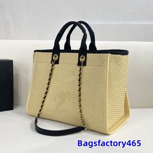Chanei Summer Fashion Tote Bolsa de ombro Top Hanking Bag CC LAvas Pearl Bolsa de bolsa de praia grande com correntes de correntes