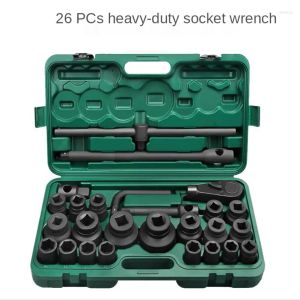 Sets professionelle Handwerkzeugsätze 26pcs HeavyDuty Socket Wrench 3/4 Hexagon Chrom Molybdän Stahl Schwarz