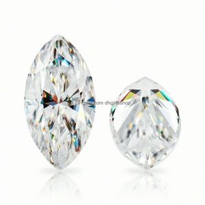 느슨한 보석 3x510x14mm 흰색 D 컬러 vvs1 마르 퀴즈 컷 Moissanite 석재 GRA 인증서 드롭 배달 보석 DHETA