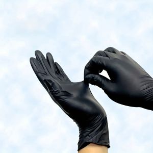 Перчатки 100 шт., Прочные нитрильные перчатки водонепроницаемые, антистатические, идеально подходит для кухни, автомобиля, тату