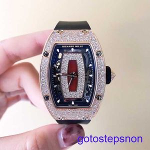 Gentlemen RM Wrist Watch RM07-01 Máquina de ouro rosa de cerâmica 31*45mm Tabela RM0701 Rose Gold Original Diamond Red Lip Red Lip Red Lip Red Lip Red Lip