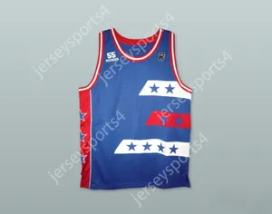 CUSTOM NAY Mens Youth/Kids RUCKER ALL STARS 55 BLUE BASKETBALL JERSEY TOP Stitched S-6XL