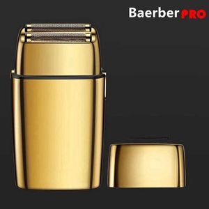 Electric Shavers Cordless Metal Barber Hair Beard Electric Shaver For Men Rechargeable Electric Razor Bald Head Shaving Machine Finishing Tool Y240503