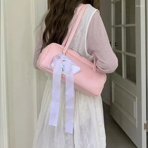 Shoulder Bags Summer Pillow Bag For Women Nichle Design Armpit Pu Leather Leisure Laptop Bow Handbags Ladies Shopper