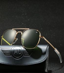 Sonnenbrille mit Case Aviation AO Men Designer Sonnenbrille für männliche amerikanische Armee Optische Glaslinsenkarton7683965