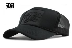 Flb Hip Hop Black Leopard Print Caps Curvados Baseball Mesh Mesh Snapback Hats para homens Men Casquette Trucker Cap 2010196121307