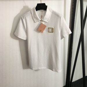 Kvinnor Polo T -skjorta Fashion Letters Brodery Tees Kort ärm Cotton Tops Classic Soft Touch Shirts Camisoles
