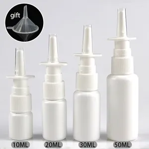 Garrafas de armazenamento 5pcs 10/20/30/50ml de plástico branco Plástico vazio névoa reabastecida atomizadores de spray nasal de maquiagem recipiente de água para viagens ao ar livre