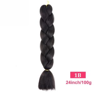24 Zoll Hochtemperaturfaser -Flechten Haare Jumbo -Zöpfe Haarverlängerungen für Frauen und Mädchen Afrikanische Zöpfe 100 Gpack 240506