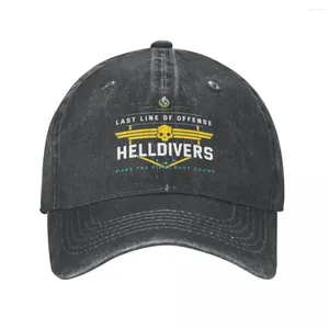 Ball Caps Последняя линия оскорбления Helldivers 2 мужчины Женские бейсбольные видеоигры Бейсбольные видеоигры.