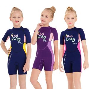 Abiti in muta per bambini a manica corta 3 mm muta per bambini in neoprene per ragazzi che nuotano surf di guardia da tuba