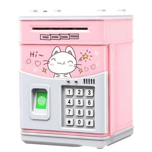 Piggy ATM Electronic Saving Box MINI Password Simulated Fingerprint Money Bank For Cash Coins Auto Scroll Paper Kids Gift