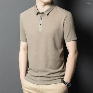 Herren -T -Shirts Browon 2024 Casual Summer Graphic für Mann Top Tee Solid Farbe Kurzarm Kurzarm Down Kragen karierte Herren Designer -Kleidung
