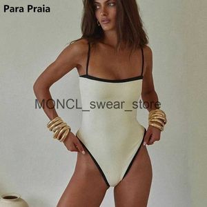 Kvinnors badkläder Para Praia Sexig High Cut Halter One Piece Swimsuit 2024 Kvinnor Push Up Bathing Suit Beach Outfits för Monokini H240507