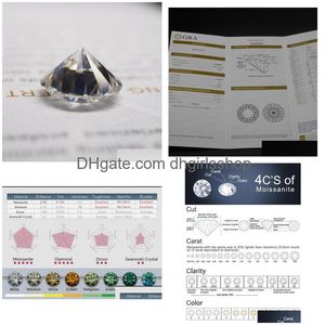 느슨한 보석 3.0mm12mm Moissanite 석재 근처 흰색 D 컬러 라운드 컷 GRA 인증서 DROP DEVELL DEWELL DHBZN과 함께 우수한 등급 VVS1