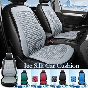Autositzabdeckung Luxuskissenabdeckung Ice Seide Atmungsfreie Sommer Cool Auto Universal Fahrzeug Rückenlehne Innenraumzubehör