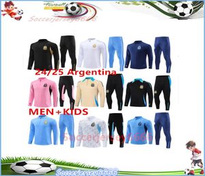 2024 2025 3-estrelas Argentina Tracksuit Jersey Messis Treinamento Treinamento Camisa de futebol Maradona di Maria 24/25 homens Kit Kit Setes