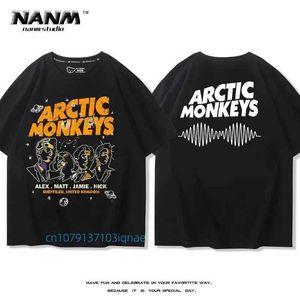 Men's T-Shirts High Quty Cotton Arctic Monkeys Arctic Monkeys Rock T-Shirt Short Slve Boys and Girls American Strt Loose Tshirt T240506