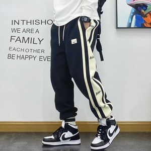 Men's Pants Fashion hip-hop patch work couple casual sports pants street clothing jogging pants Harajuku sports harem jogging mens clothing J240507