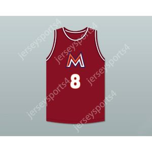 Custom qualsiasi nome Qualsiasi squadra Rui Hachimura 8 Meisei High School Maroon Basketball Jersey All Cucited Dimensioni S-6XL di alta qualità