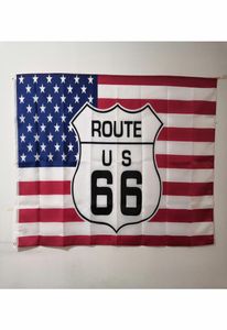 Rutt 66 USA Flag Banner 3x5 ft 90x150cm Festival Party Gift Sports 100d Polyester Inomhus utomhustryckta flaggor och banners Flying6689938