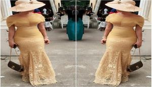 Elegant aso ebi aftonklänningar spetsar sjöjungfru offtheshoulder prom klänning svep tåg blixtlås tillbaka 2017 afrikanska kvinnliga klänningar3811002