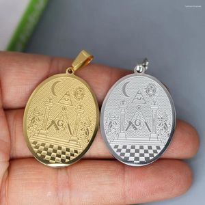 Pendant Necklaces 2Pcs/lot Freemasonry Symbol Mason For Necklace Bracelets Jewelry Crafts Making Findings Handmade Stainless Steel Charm
