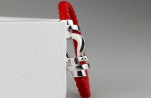 KT Designer Jewelry Bracelets Wysoka jakość 1: 1 CSSIC Horseshoe Red Skórzanie dla par2493077