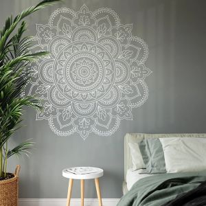 Adesivi di grandi dimensioni mandala decalcomanie decorazioni per la casa in vinile per soggiorno o camera da letto adesivo da parete in vinile indiano in stile boho murales carta da parati A871