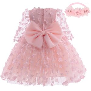 Girl Dresses Baby Kids Dress for Girls Bathdler Butterfly Bow Baptism 1-2 Yrs Birthday Fare Matrimonio Tutu Fluffy Abito Fluffy