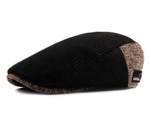 Vintage Cap Herbst Winter Retro Sboy Hut Männer Patchwork Wollgestricke Hut Cabbie Flat Caps 2012161629345